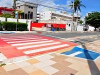 STTrans altera cor das faixas de pedestres para melhor visualizao