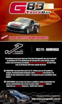 Domingo 02 de Novembro, Track Day G83 com equipe Ruette Filho MotorSports