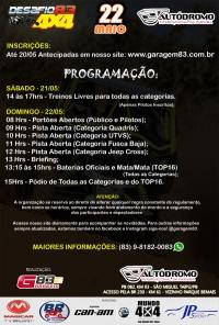 Prova de Off-Road ser realizada neste domingo (22) no Autdromo da Paraba.
